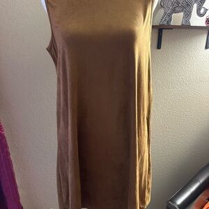 Pink Rose Sleeveless Brown Tunic